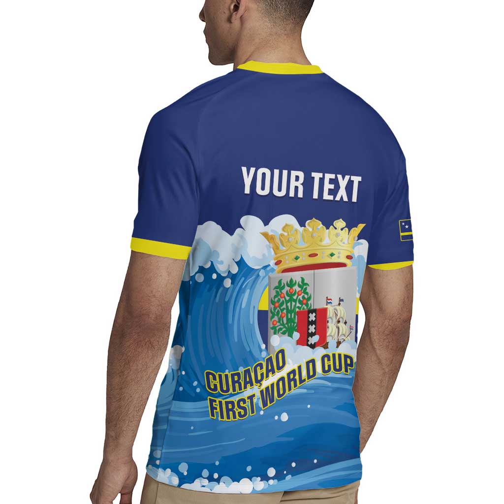Personalized Curacao Football Rugby Jersey First-ever World Cup Ride The Blue Wave - Wonder Print Shop