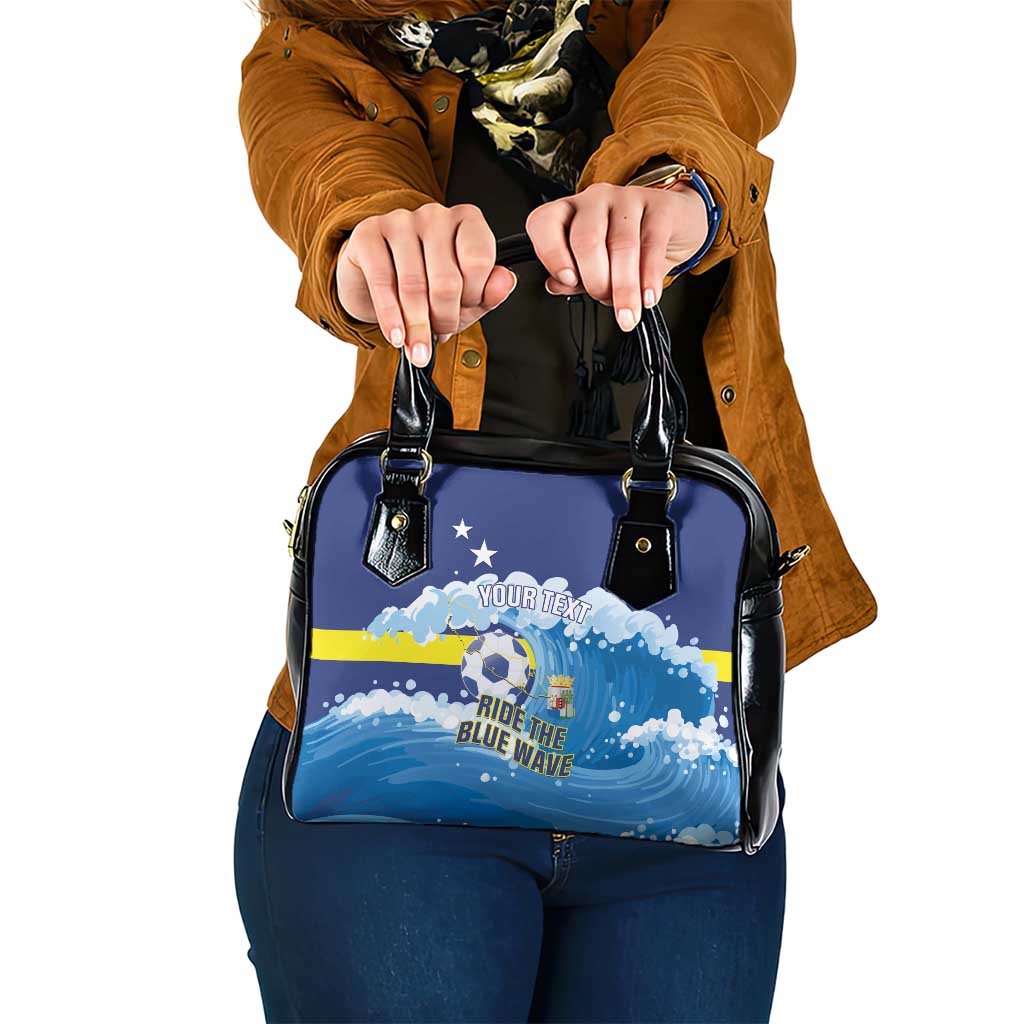 Personalized Curacao Football Shoulder Handbag First-ever World Cup Ride The Blue Wave - Wonder Print Shop