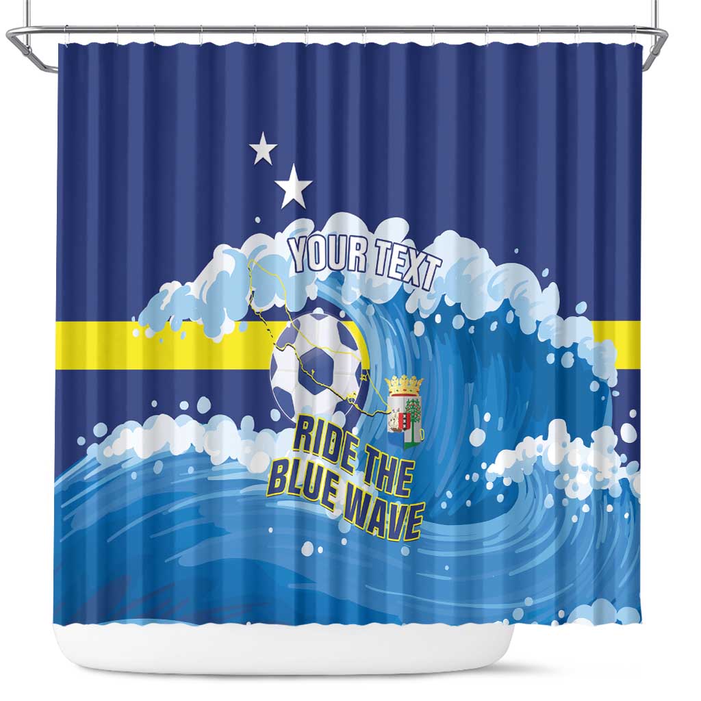 Personalized Curacao Football Shower Curtain First-ever World Cup Ride The Blue Wave - Wonder Print Shop
