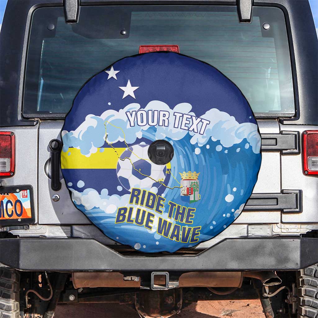 Personalized Curacao Football Spare Tire Cover First-ever World Cup Ride The Blue Wave - Wonder Print Shop