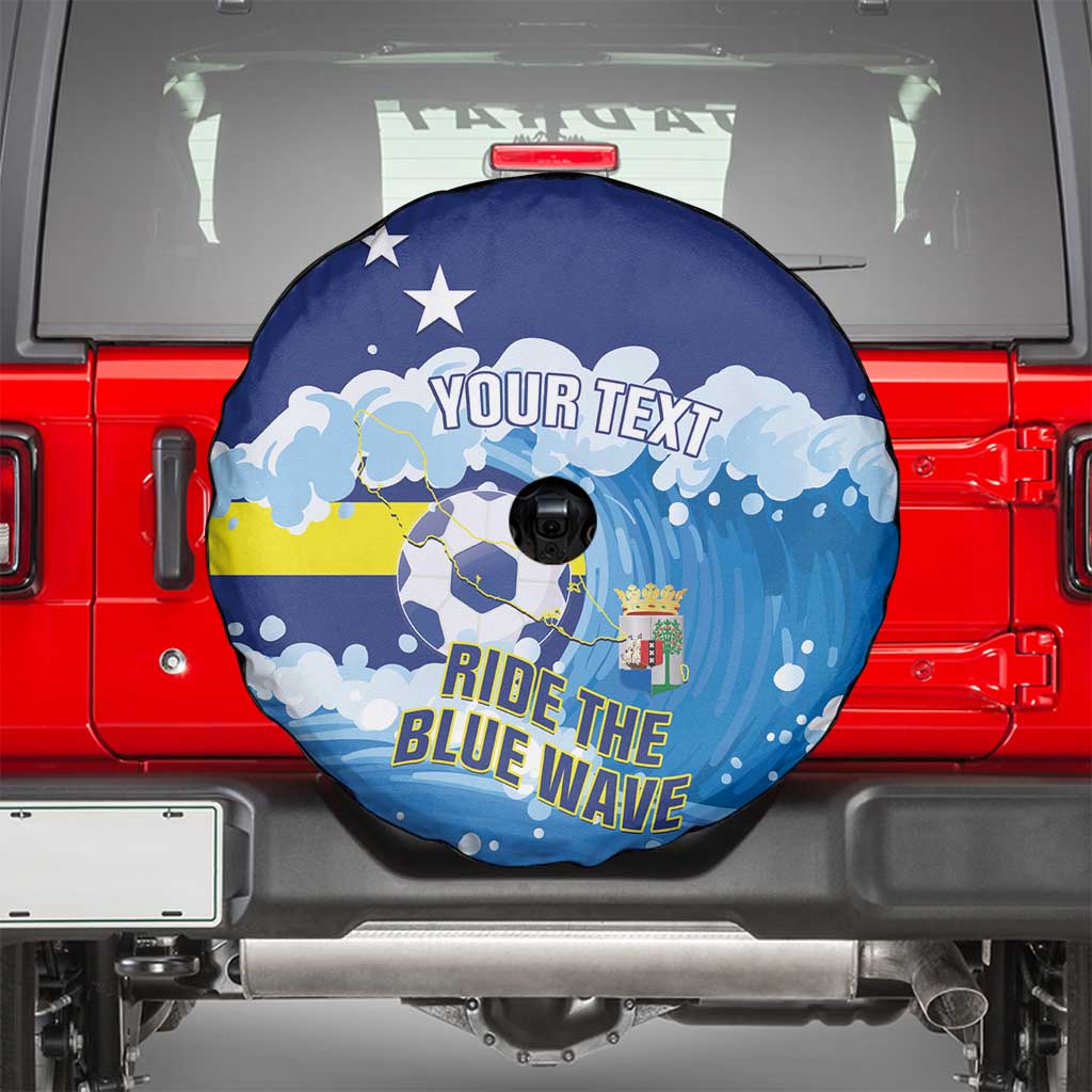 Personalized Curacao Football Spare Tire Cover First-ever World Cup Ride The Blue Wave - Wonder Print Shop