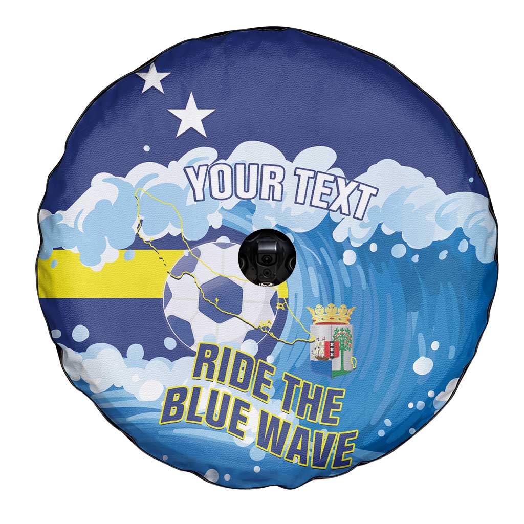 Personalized Curacao Football Spare Tire Cover First-ever World Cup Ride The Blue Wave - Wonder Print Shop