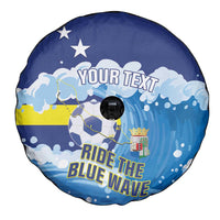 Personalized Curacao Football Spare Tire Cover First-ever World Cup Ride The Blue Wave - Wonder Print Shop