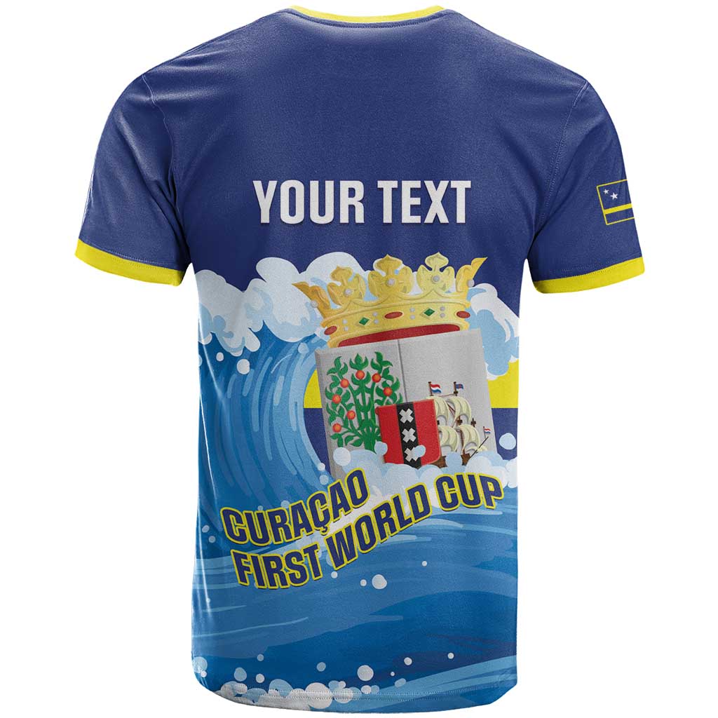 Personalized Curacao Football T Shirt First-ever World Cup Ride The Blue Wave - Wonder Print Shop