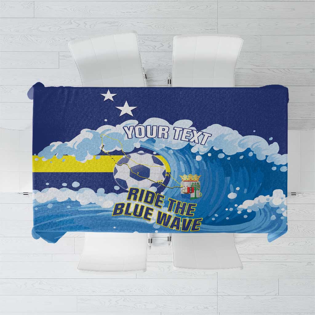 Personalized Curacao Football Tablecloth First-ever World Cup Ride The Blue Wave - Wonder Print Shop