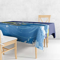 Personalized Curacao Football Tablecloth First-ever World Cup Ride The Blue Wave - Wonder Print Shop