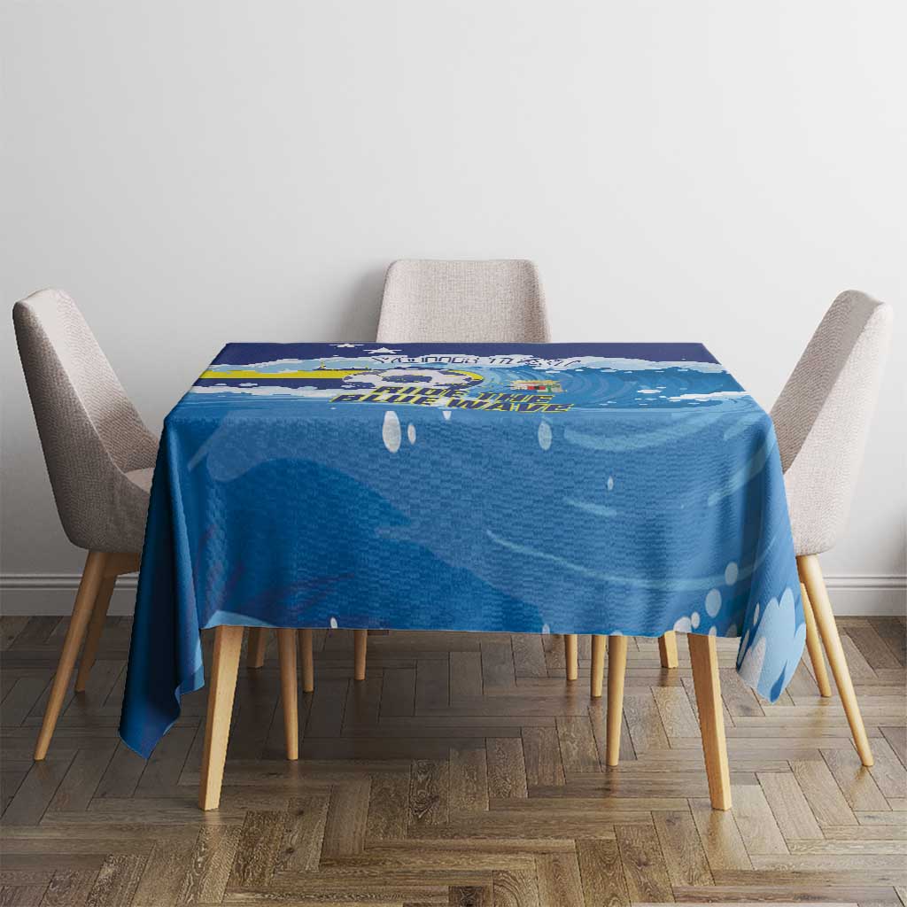 Personalized Curacao Football Tablecloth First-ever World Cup Ride The Blue Wave - Wonder Print Shop