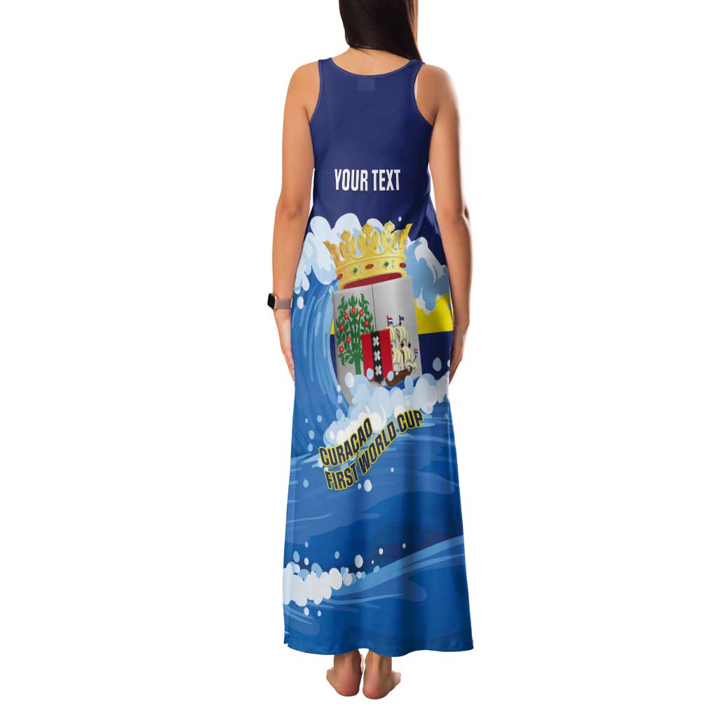 Personalized Curacao Football Tank Maxi Dress First-ever World Cup Ride The Blue Wave - Wonder Print Shop