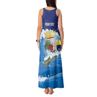 Personalized Curacao Football Tank Maxi Dress First-ever World Cup Ride The Blue Wave - Wonder Print Shop