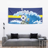 Personalized Curacao Football Tapestry First-ever World Cup Ride The Blue Wave - Wonder Print Shop