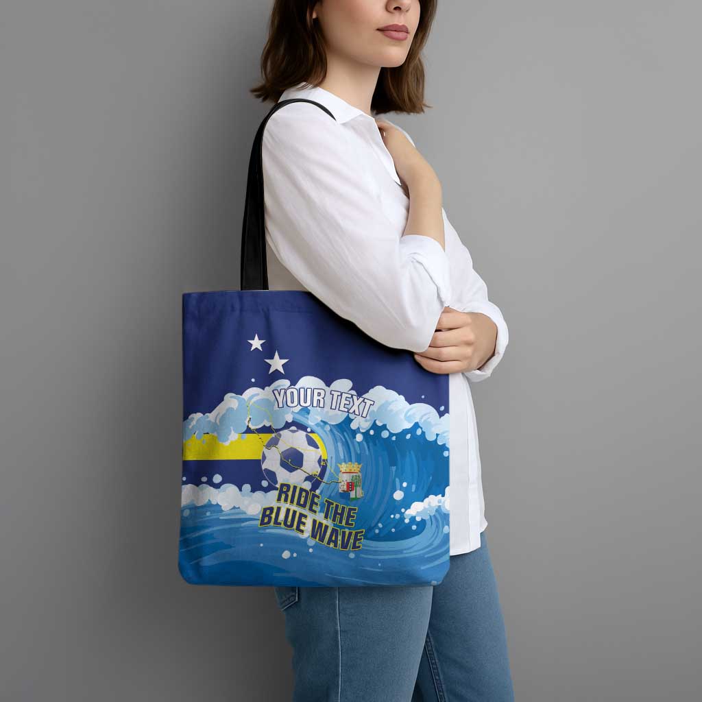 Personalized Curacao Football Tote Bag First-ever World Cup Ride The Blue Wave - Wonder Print Shop
