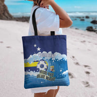 Personalized Curacao Football Tote Bag First-ever World Cup Ride The Blue Wave - Wonder Print Shop