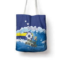 Personalized Curacao Football Tote Bag First-ever World Cup Ride The Blue Wave - Wonder Print Shop