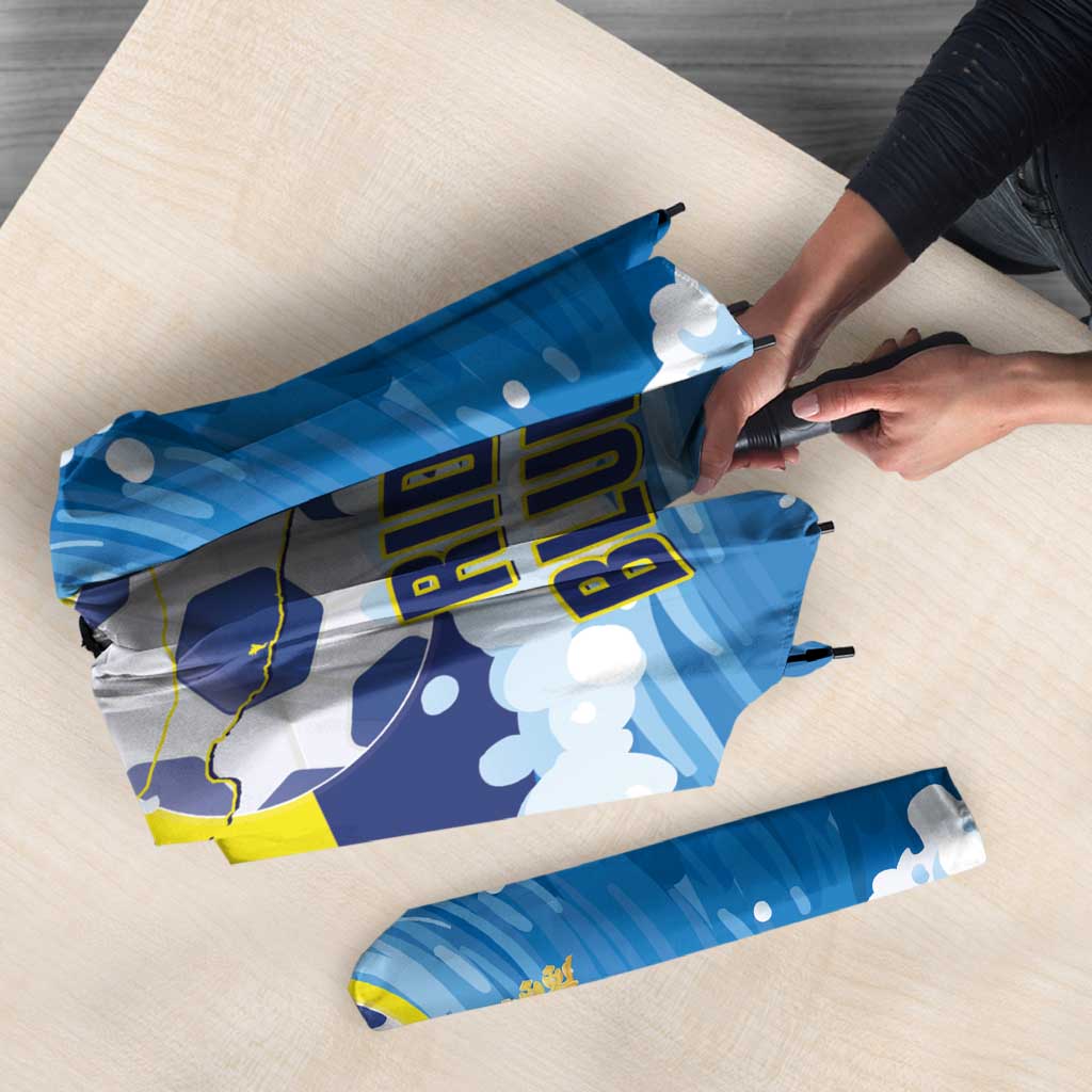Personalized Curacao Football Umbrella First-ever World Cup Ride The Blue Wave - Wonder Print Shop