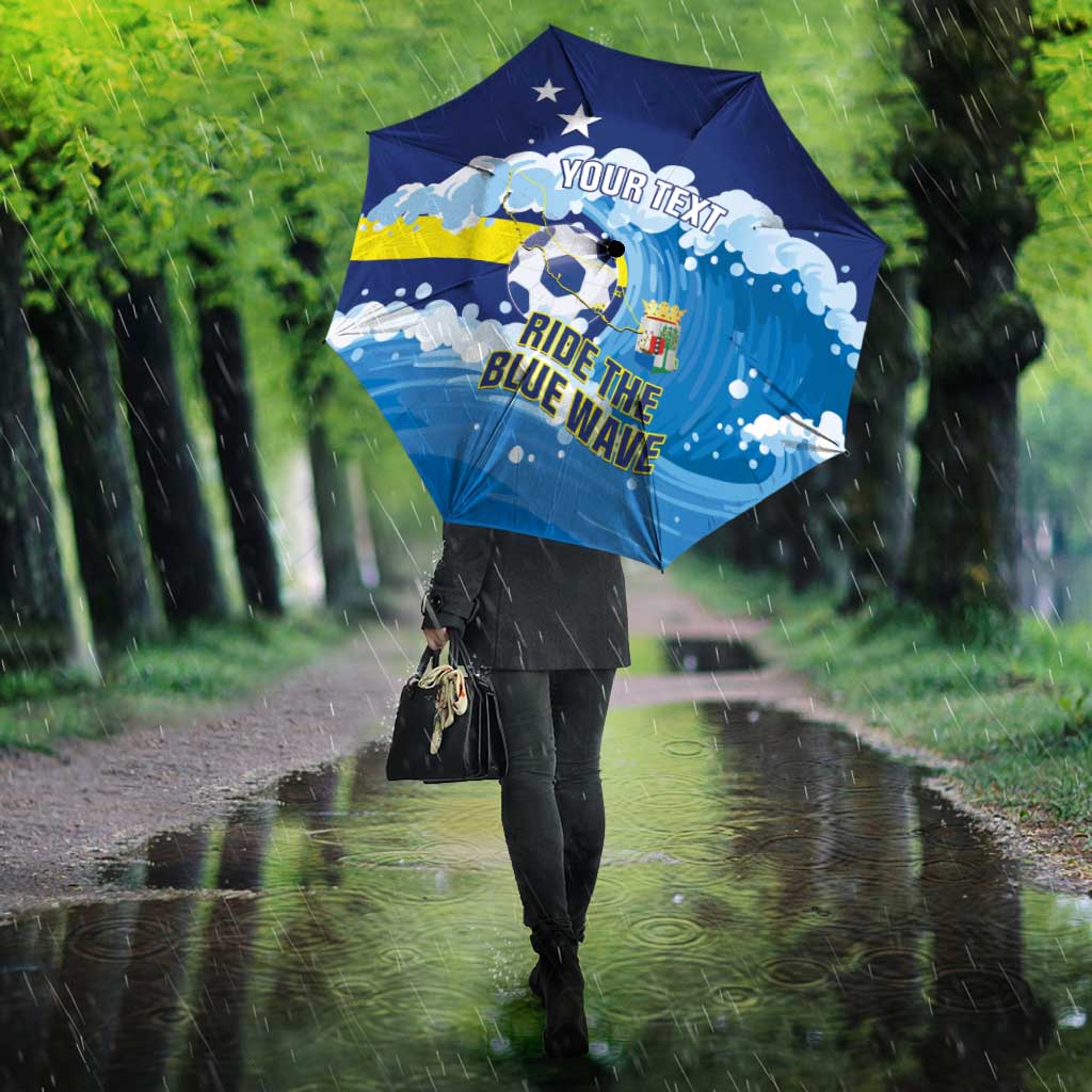 Personalized Curacao Football Umbrella First-ever World Cup Ride The Blue Wave - Wonder Print Shop