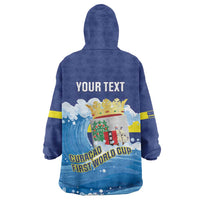 Personalized Curacao Football Wearable Blanket Hoodie First-ever World Cup Ride The Blue Wave - Wonder Print Shop