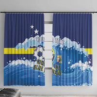 Personalized Curacao Football Window Curtain First-ever World Cup Ride The Blue Wave - Wonder Print Shop