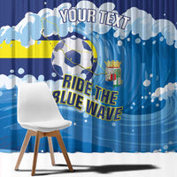 Personalized Curacao Football Window Curtain First-ever World Cup Ride The Blue Wave - Wonder Print Shop