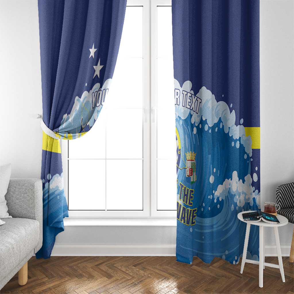 Personalized Curacao Football Window Curtain First-ever World Cup Ride The Blue Wave - Wonder Print Shop