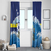Personalized Curacao Football Window Curtain First-ever World Cup Ride The Blue Wave - Wonder Print Shop
