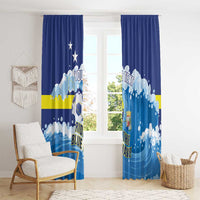 Personalized Curacao Football Window Curtain First-ever World Cup Ride The Blue Wave - Wonder Print Shop