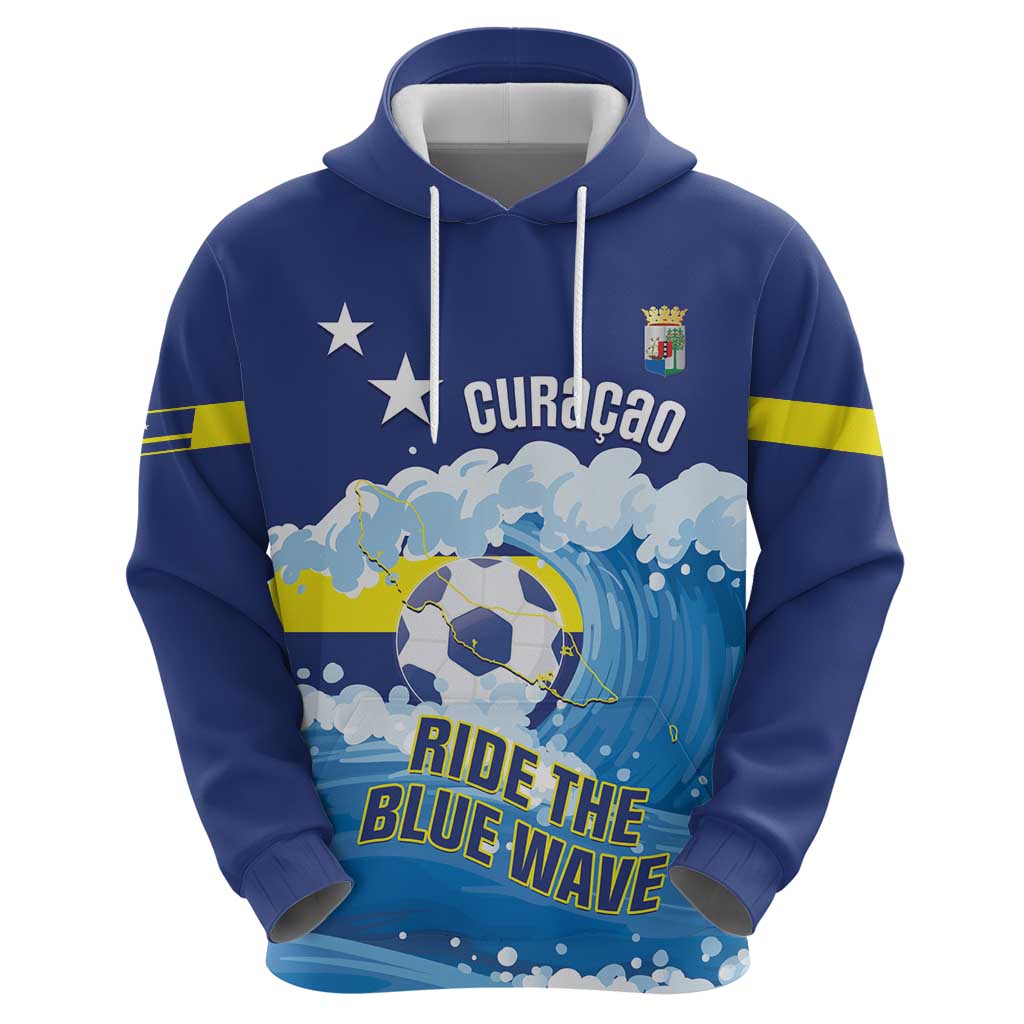 Personalized Curacao Football Zip Hoodie First-ever World Cup Ride The Blue Wave - Wonder Print Shop