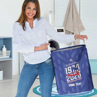 Personalized Haiti Football Laundry Basket Les Grenadiers Made History Once Again Blue Color - Wonder Print Shop