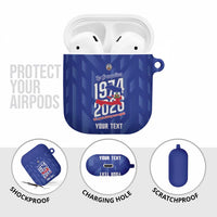 Personalized Haiti Football AirPods Case Les Grenadiers Made History Once Again Blue Color - Wonder Print Shop