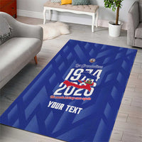 Personalized Haiti Football Area Rug Les Grenadiers Made History Once Again Blue Color - Wonder Print Shop