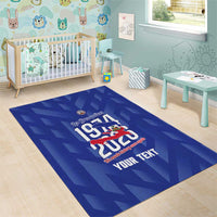 Personalized Haiti Football Area Rug Les Grenadiers Made History Once Again Blue Color - Wonder Print Shop