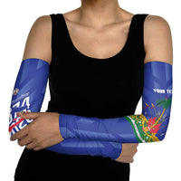 Personalized Haiti Football Arm Sleeves Les Grenadiers Made History Once Again Blue Color - Wonder Print Shop