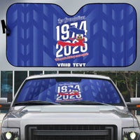 Personalized Haiti Football Auto Sun Shade Les Grenadiers Made History Once Again Blue Color - Wonder Print Shop