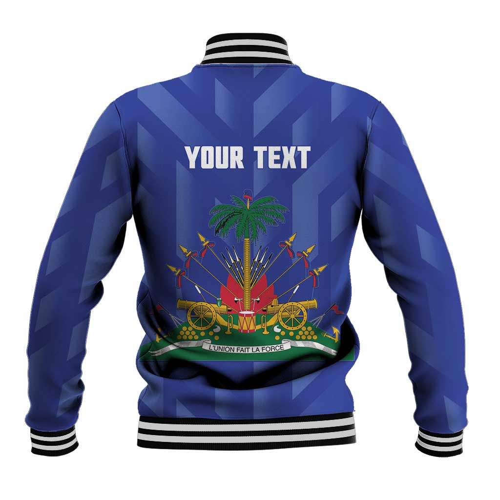 Personalized Haiti Football Baseball Jacket Les Grenadiers Made History Once Again Blue Color - Wonder Print Shop