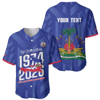 Personalized Haiti Football Baseball Jersey Les Grenadiers Made History Once Again Blue Color - Wonder Print Shop