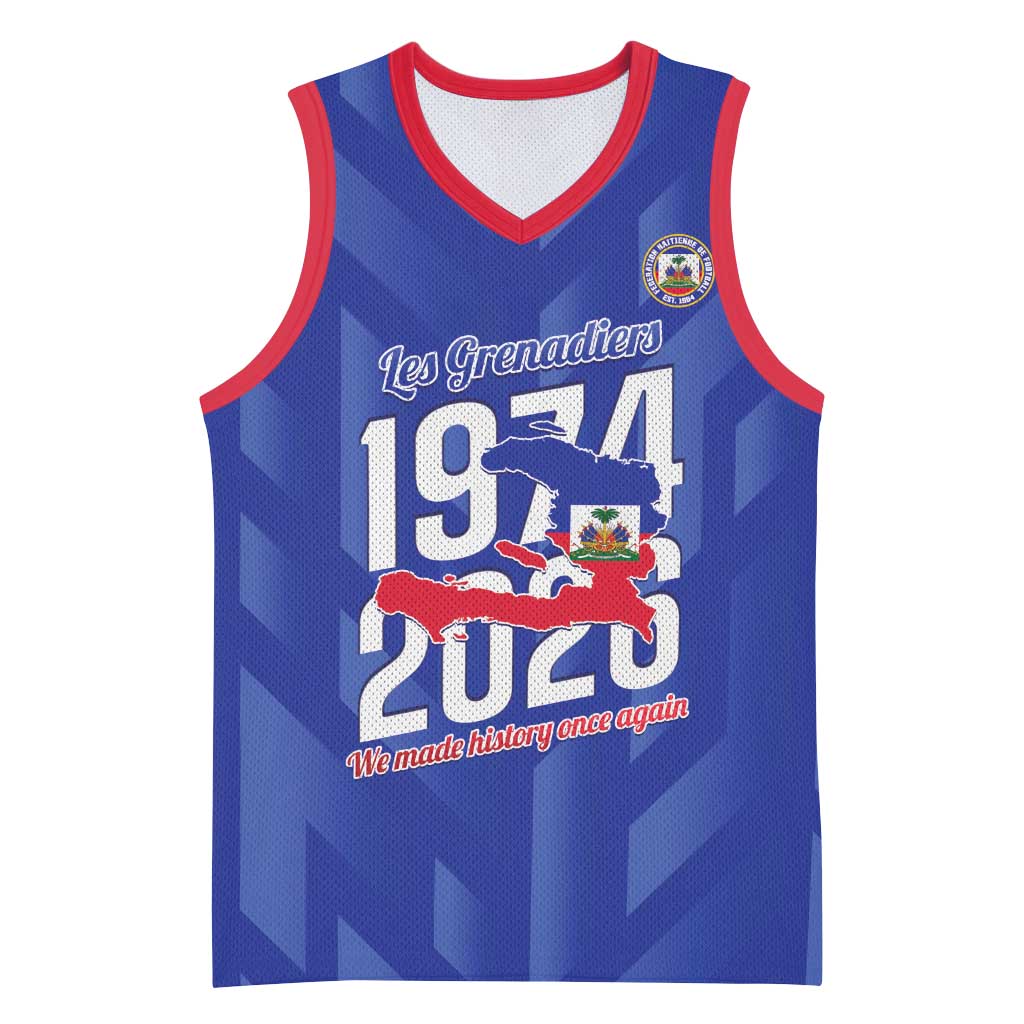Personalized Haiti Football Basketball Jersey Les Grenadiers Made History Once Again Blue Color - Wonder Print Shop
