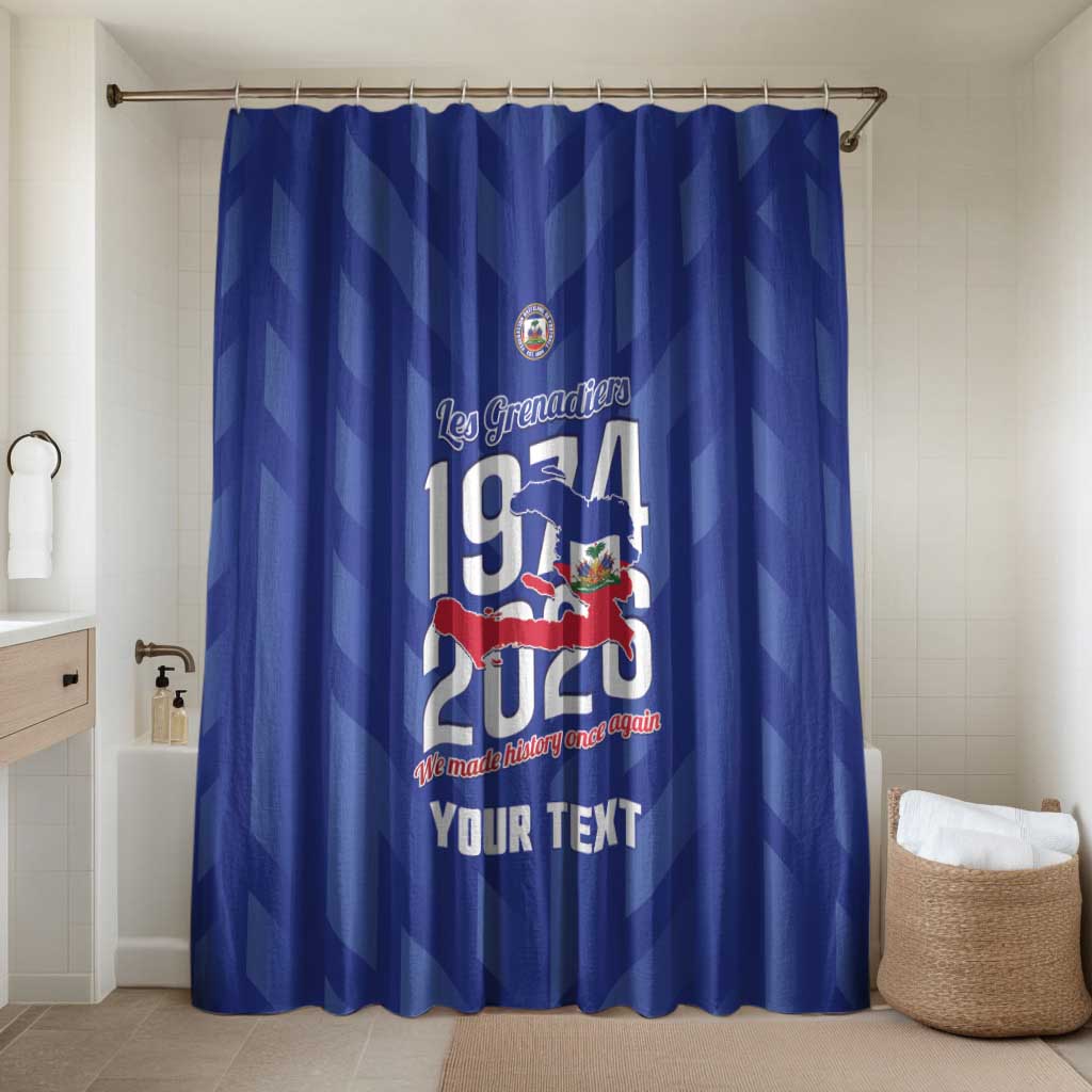 Personalized Haiti Football Bathroom Set Les Grenadiers Made History Once Again Blue Color - Wonder Print Shop