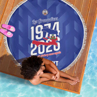 Personalized Haiti Football Beach Blanket Les Grenadiers Made History Once Again Blue Color - Wonder Print Shop
