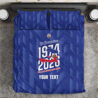 Personalized Haiti Football Bedding Set Les Grenadiers Made History Once Again Blue Color - Wonder Print Shop