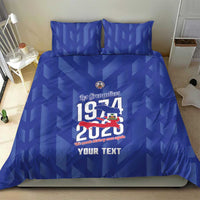 Personalized Haiti Football Bedding Set Les Grenadiers Made History Once Again Blue Color - Wonder Print Shop