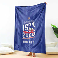 Personalized Haiti Football Blanket Les Grenadiers Made History Once Again Blue Color - Wonder Print Shop