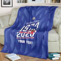 Personalized Haiti Football Blanket Les Grenadiers Made History Once Again Blue Color - Wonder Print Shop