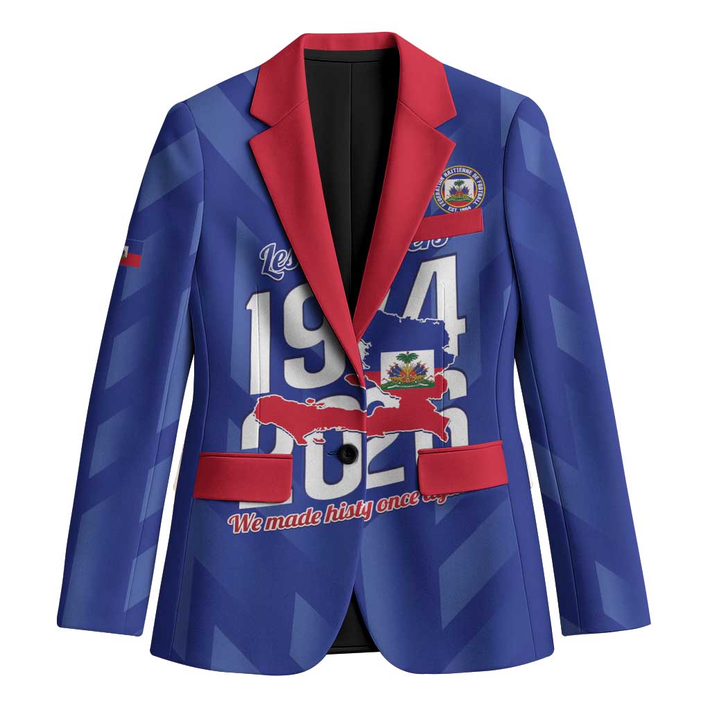 Personalized Haiti Football Blazer Les Grenadiers Made History Once Again Blue Color - Wonder Print Shop