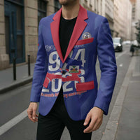 Personalized Haiti Football Blazer Les Grenadiers Made History Once Again Blue Color - Wonder Print Shop