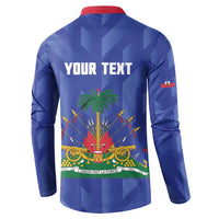 Personalized Haiti Football Button Sweatshirt Les Grenadiers Made History Once Again Blue Color - Wonder Print Shop
