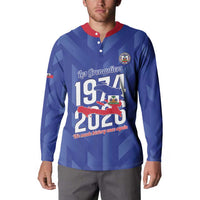 Personalized Haiti Football Button Sweatshirt Les Grenadiers Made History Once Again Blue Color - Wonder Print Shop