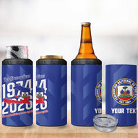 Personalized Haiti Football 4 in 1 Can Cooler Tumbler Les Grenadiers Made History Once Again Blue Color - Wonder Print Shop