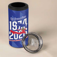 Personalized Haiti Football 4 in 1 Can Cooler Tumbler Les Grenadiers Made History Once Again Blue Color - Wonder Print Shop