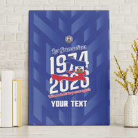 Personalized Haiti Football Canvas Wall Art Les Grenadiers Made History Once Again Blue Color - Wonder Print Shop