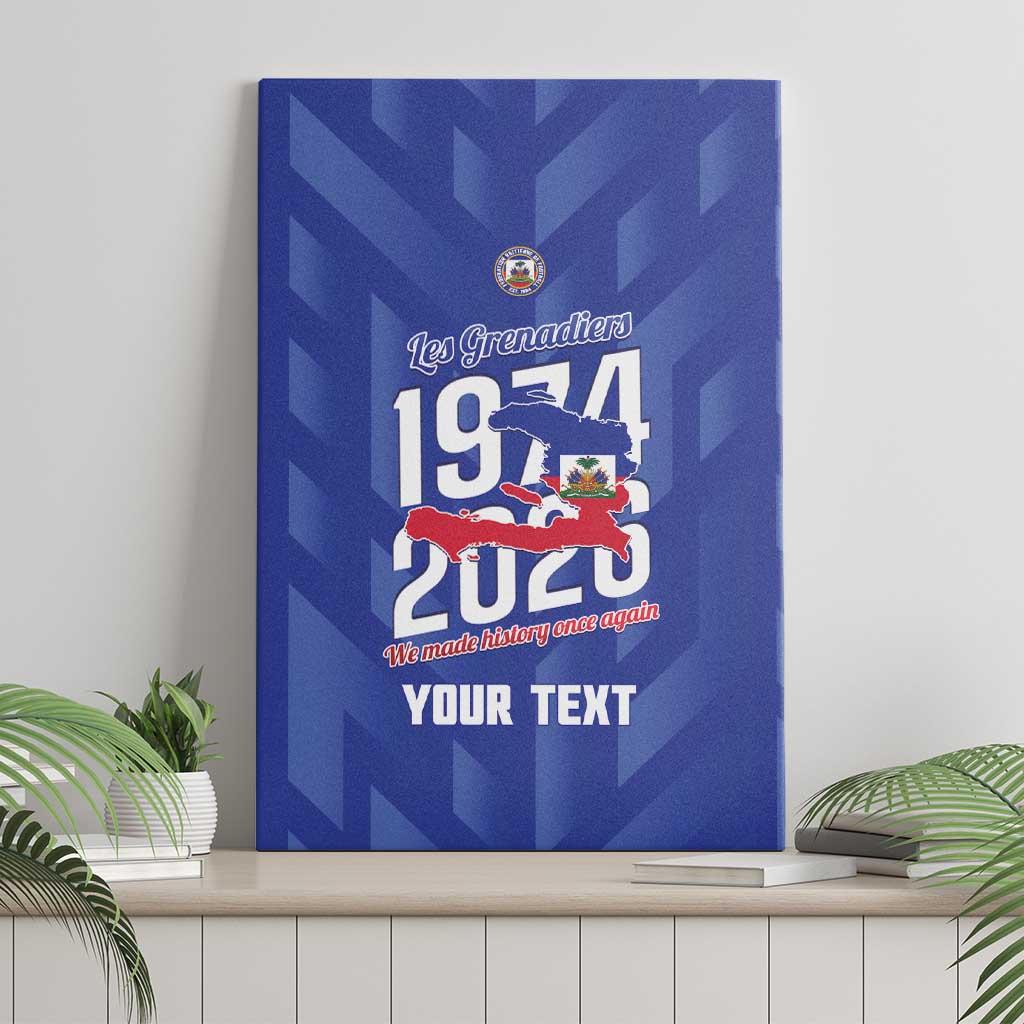 Personalized Haiti Football Canvas Wall Art Les Grenadiers Made History Once Again Blue Color - Wonder Print Shop