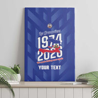 Personalized Haiti Football Canvas Wall Art Les Grenadiers Made History Once Again Blue Color - Wonder Print Shop